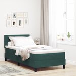 Lit Box Spring vidaXL avec matelas Vert foncé 90x200 cm Velours