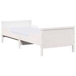 vidaXL Cadre de lit avec matelas Blanc 80 x 200 cm Bois massif en pin