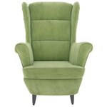 vidaXL Fauteuil vert clair velours