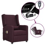 vidaXL Fauteuil électrique de massage Violet Tissu