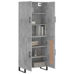 vidaXL Buffet haut Gris béton 69 5x34x180 cm Bois d'ingénierie