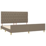 vidaXL Cadre de lit sans matelas et tête de lit taupe 200x200 cm tissu