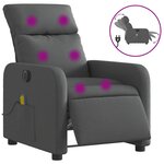 vidaXL Fauteuil inclinable de massage électrique gris foncé tissu