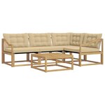 vidaXL Ensemble de canapés d'extérieur 5 pc Blanc et Beige