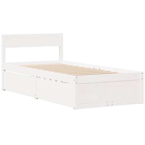 vidaXL Cadre de lit sans matelas blanc 90x190 cm bois de pin massif