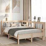 vidaXL Lit bibliothèque sans matelas 160x200 cm bois massif de pin