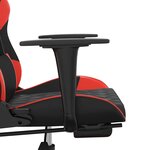 vidaXL Chaise de jeu de massage avec repose-pied Noir&Rouge Similicuir