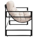 vidaXL Banc de jardin avec coussin taupe 113 cm acier