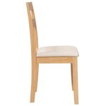 vidaXL Chaises à manger coussins 2 Pièces naturel bois massif caoutchouc