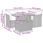 vidaXL Salon de jardin 5 Pièces avec coussins noir résine tressée