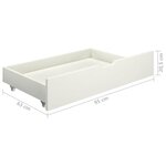 vidaXL Cadre de lit avec 2 tiroirs Blanc Bois de pin massif 100x200 cm