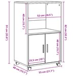 vidaXL Armoire à roulettes blanc 55x40x91 cm bois d’ingénierie