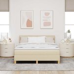 vidaXL Lit à ressorts avec matelas Crème 160 x 200 cm tissu