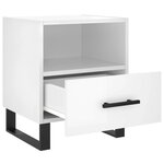 vidaXL Tables de chevet 2 Pièces blanc brillant 40x35x47 5 cm