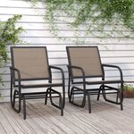 vidaXL Chaises oscillantes de jardin lot de 2 marron 61x76x87 cm