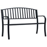vidaXL Banc de jardin 125 cm Noir Acier
