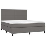 vidaXL Sommier à lattes de lit avec matelas et LED Gris 160x200 cm