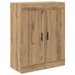 vidaXL Haut Armoire 2 Pièces Chêne artisanal Bois Aggloméré et Verre