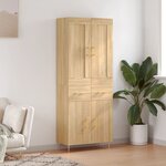vidaXL Buffet haut Chêne sonoma 69 5x34x180 cm Bois d'ingénierie