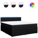vidaXL Sommier à lattes de lit avec matelas Noir 180x200 cm Tissu