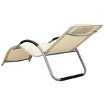 vidaXL Chaise longue textilène crème et gris