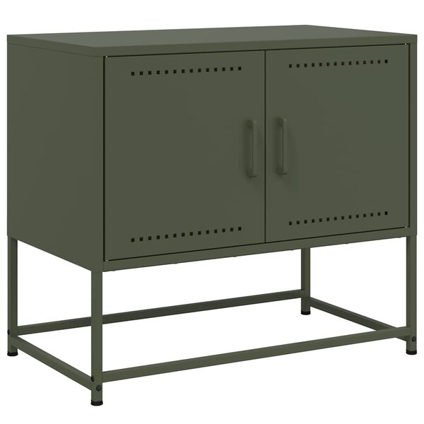vidaXL Meuble TV vert olive 68 5x39x60 5 cm acier