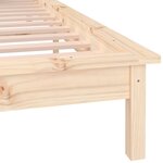 vidaXL Cadre de lit à LED 135x190 cm double bois massif