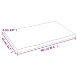 vidaXL Dessus de table bois chêne massif non traité bordure assortie
