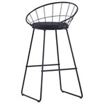 vidaXL Chaises de bar lot de 2 noir similicuir