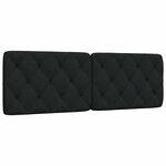 vidaXL Coussin de tête de lit noir 160 cm tissu