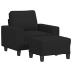 vidaXL Fauteuil avec repose-pied Noir 60 cm Tissu