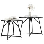 vidaXL Ensemble de tables d'appoint 2 Pièces Chêne noir