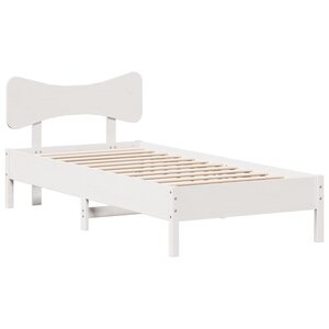 vidaXL Cadre de lit sans matelas blanc 90x200 cm bois de pin massif