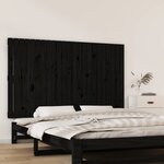 vidaXL Tête de lit murale Noir 147x3x90 cm Bois massif de pin