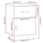 vidaXL Table de chevet Blanc 40x34x55 cm Bois de pin solide