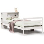 vidaXL Lit bibliothèque sans matelas blanc 75x190cm bois de pin massif
