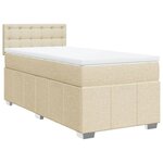 vidaXL Sommier à lattes de lit et matelas Crème 90x190 cm Tissu