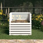 vidaXL Composteur Blanc 80x80x78 cm Bois massif de pin