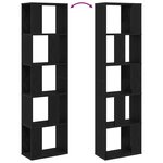 vidaXL Étagère Chêne noir 45 x 23.5 x 162.5 cm Bois d'ingénierie