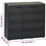 vidaXL Armoire de rangement de jardin avec 2 étagères Noir
