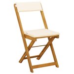 vidaXL Chaises de bistrot d'extérieur 2 Pièces Crème blanc