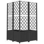 vidaXL Jardinière avec treillis Noir 80x80x136 cm PP