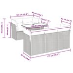 vidaXL Salon de jardin avec coussins 6 Pièces beige résine tressée