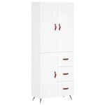vidaXL Buffet haut Blanc 69 5x34x180 cm Bois d'ingénierie