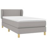 vidaXL Sommier à lattes de lit avec matelas Gris clair 100x200cm Tissu