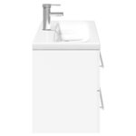 vidaXL Armoire lavabo de salle de bain avec bassin intégré blanc