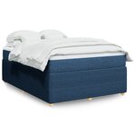 vidaXL Sommier à lattes de lit avec matelas Bleu 140x190 cm Tissu