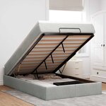 vidaXL Lit ottoman avec matelas gris clair 120x190 cm velours