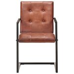 vidaXL Chaises à manger cantilever lot de 6 marron cuir véritable