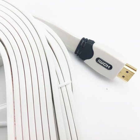 Cable HDMI 1.8m M/M plat blanc